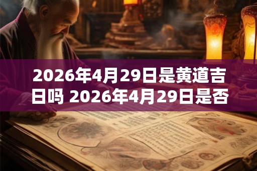 2026年4月29日是黄道吉日吗 2026年4月29日是否黄道吉日