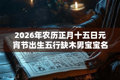 2026年农历正月十五日元宵节出生五行缺木男宝宝名字