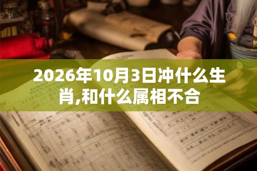 2026年10月3日冲什么生肖,和什么属相不合