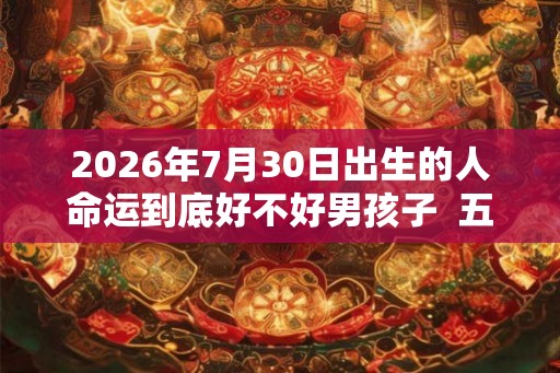 2026年7月30日出生的人命运到底好不好男孩子  五行运势详解