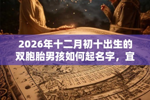 2026年十二月初十出生的双胞胎男孩如何起名字，宜用什么字