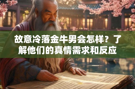 故意冷落金牛男会怎样？了解他们的真情需求和反应