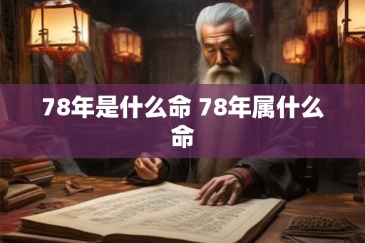 78年是什么命 78年属什么命