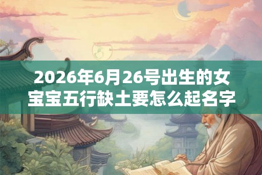 2026年6月26号出生的女宝宝五行缺土要怎么起名字