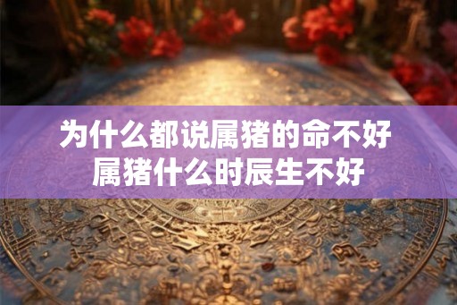 为什么都说属猪的命不好 属猪什么时辰生不好