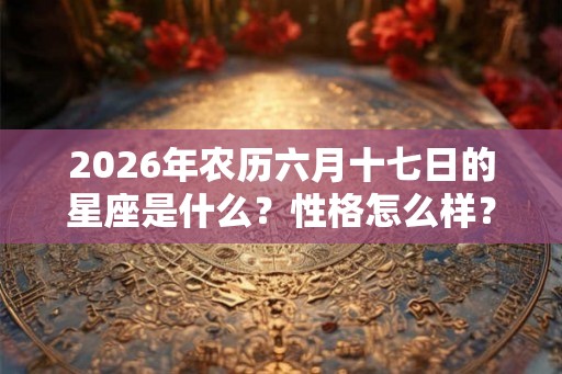 2026年农历六月十七日的星座是什么？性格怎么样？