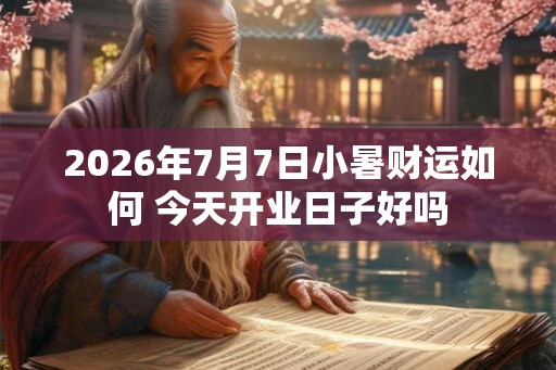 2026年7月7日小暑财运如何 今天开业日子好吗