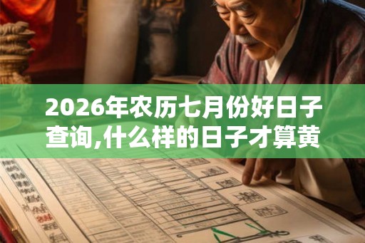 2026年农历七月份好日子查询,什么样的日子才算黄道吉日