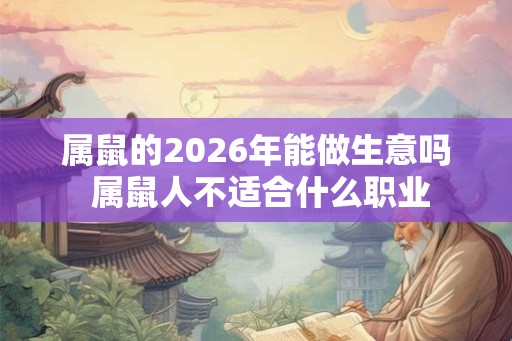 属鼠的2026年能做生意吗 属鼠人不适合什么职业 属鼠的2026年能做生意吗 属鼠人不适合什么职业