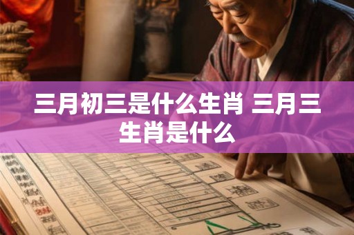 三月初三是什么生肖 三月三生肖是什么