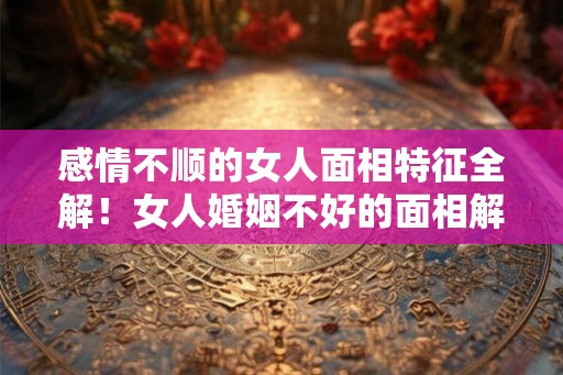 感情不顺的女人面相特征全解！女人婚姻不好的面相解析！