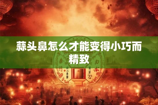 蒜头鼻怎么才能变得小巧而精致
