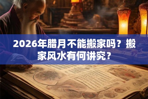 2026年腊月不能搬家吗？搬家风水有何讲究？