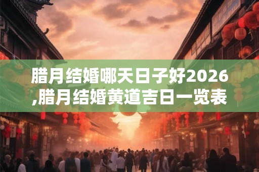 腊月结婚哪天日子好2026,腊月结婚黄道吉日一览表