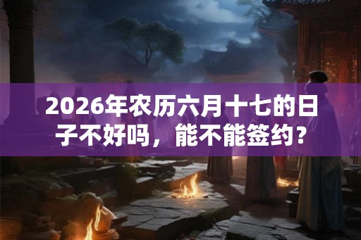 2026年农历六月十七的日子不好吗，能不能签约？