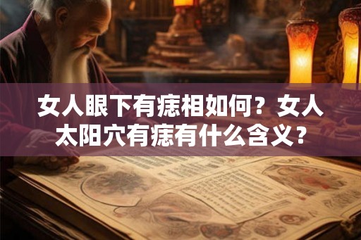 女人眼下有痣相如何？女人太阳穴有痣有什么含义？