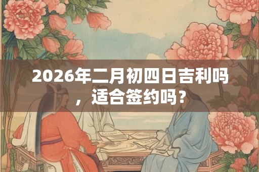 2026年二月初四日吉利吗，适合签约吗？