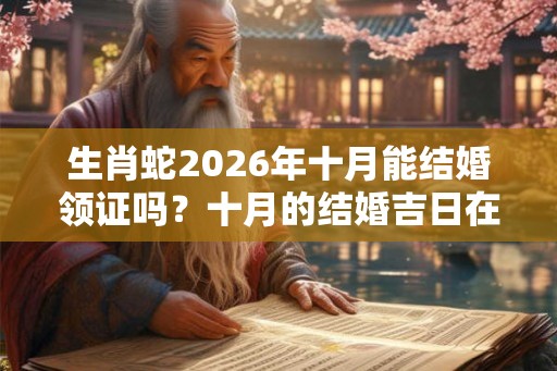 生肖蛇2026年十月能结婚领证吗？十月的结婚吉日在哪天？