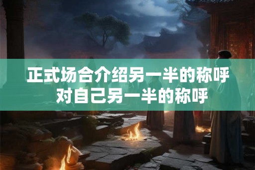 正式场合介绍另一半的称呼  对自己另一半的称呼
