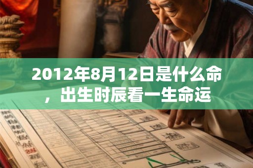 2012年8月12日是什么命，出生时辰看一生命运