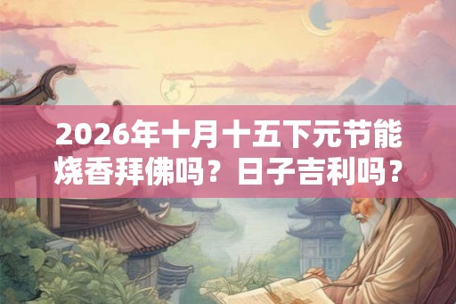 2026年十月十五下元节能烧香拜佛吗？日子吉利吗？