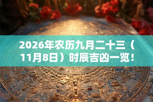 2026年农历九月二十三（11月8日）时辰吉凶一览！