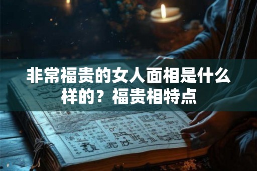 非常福贵的女人面相是什么样的？福贵相特点