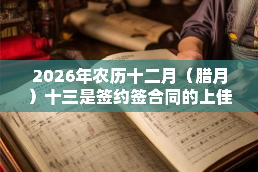 2026年农历十二月（腊月）十三是签约签合同的上佳吉日吗？