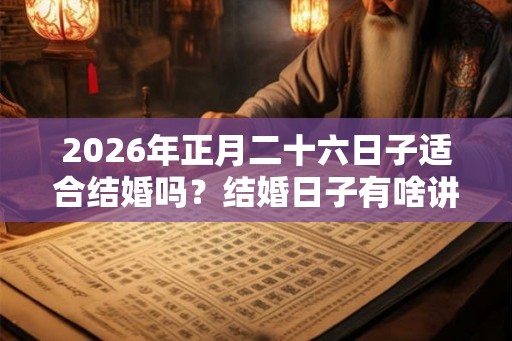 2026年正月二十六日子适合结婚吗？结婚日子有啥讲究？