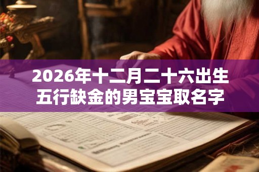 2026年十二月二十六出生五行缺金的男宝宝取名字