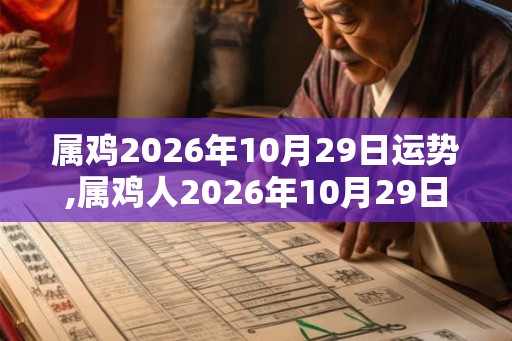 属鸡2026年10月29日运势,属鸡人2026年10月29日财运,生肖鸡2026年10月29日运势
