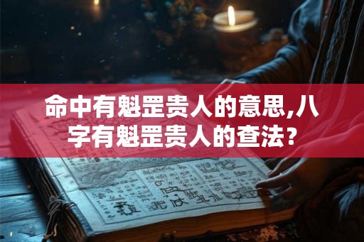 命中有魁罡贵人的意思,八字有魁罡贵人的查法？