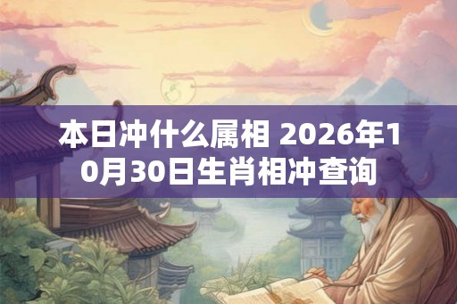 本日冲什么属相 2026年10月30日生肖相冲查询
