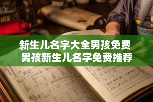 新生儿名字大全男孩免费 男孩新生儿名字免费推荐
