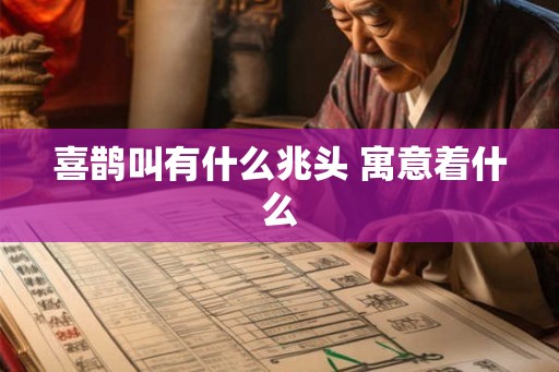 喜鹊叫有什么兆头 寓意着什么