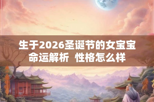生于2026圣诞节的女宝宝命运解析  性格怎么样