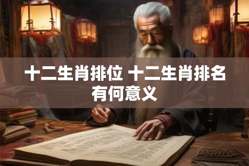 十二生肖排位 十二生肖排名有何意义