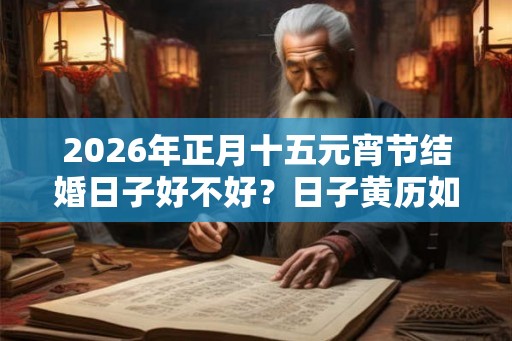 2026年正月十五元宵节结婚日子好不好？日子黄历如何？
