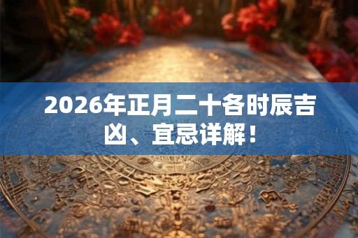 2026年正月二十各时辰吉凶、宜忌详解！