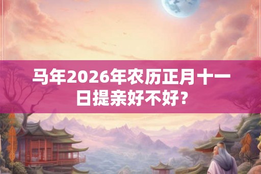 马年2026年农历正月十一日提亲好不好? 马年2026年农历正月十一日提亲好不好?