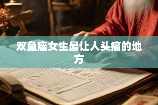 双鱼座女生最让人头痛的地方
