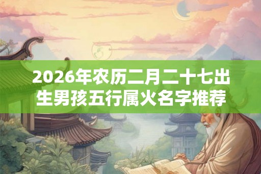 2026年农历二月二十七出生男孩五行属火名字推荐