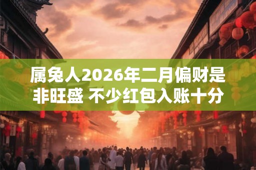 属兔人2026年二月偏财是非旺盛 不少红包入账十分喜人 属兔人2026年二月偏财是非旺盛 不少红包入账十分喜人