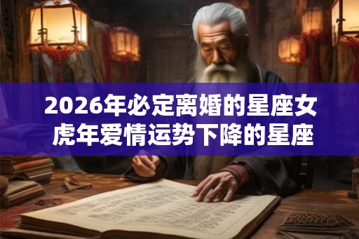 2026年必定离婚的星座女 虎年爱情运势下降的星座