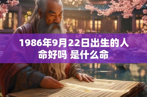 1986年9月22日出生的人命好吗 是什么命