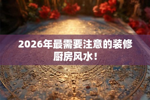 2026年最需要注意的装修厨房风水！