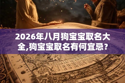 2026年八月狗宝宝取名大全,狗宝宝取名有何宜忌？