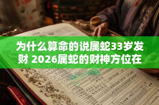 为什么算命的说属蛇33岁发财 2026属蛇的财神方位在哪