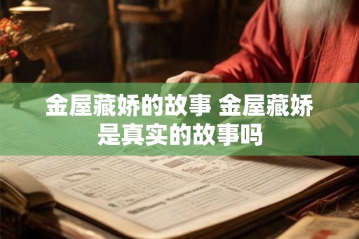 金屋藏娇的故事 金屋藏娇是真实的故事吗 金屋藏娇的故事 金屋藏娇是真实的故事吗