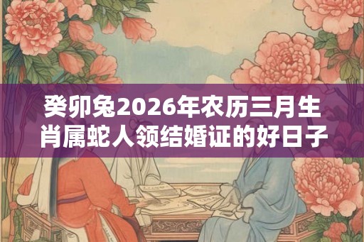 癸卯兔2026年农历三月生肖属蛇人领结婚证的好日子